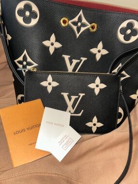 Black & Beige Monogram Tote Bag